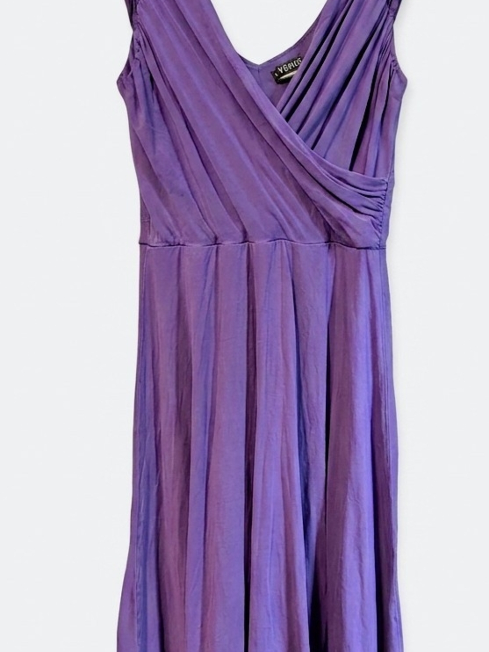 VENUS Purple Goddess Ruched Sleeveless Jersey Midi Dress